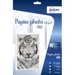 Boîte de 20 feuilles de papier photo mat A4, Jet d'encre, 170 g