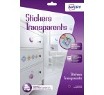 Etiquette personnalisable autocollante jet d'encre 21 x 29,7 cm Avery transparente - Sachet de 6