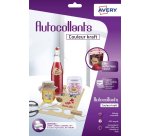 Papier d'impression Avery Dennison 8 autocollants couleur kraft 100% recyclés - A4 - Jet d'encre ou laser