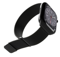 SBS Bracelet pour montre maille App Watch Noir- boîtier 38-40-41mm