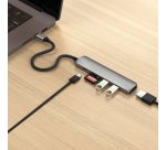 Satechi ST-P6SM hub & concentrateur USB Type-C 10000 Mbit/s Gris