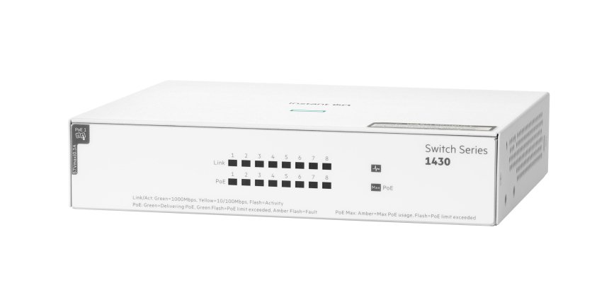 HPE Aruba Networking Networking Instant On Switch 8p Gigabit CL4 PoE 64W 1430