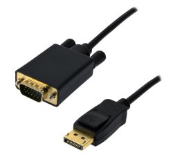 MCL MC294-1.5M câble vidéo et adaptateur 1,5 m DisplayPort VGA (D-Sub) Noir