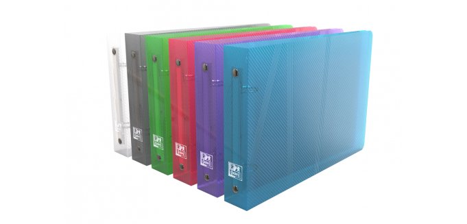 Classeur Oxford Hawai A5Paysag D30 2An Rond PP Translu Assorti