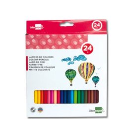 Crayon couleur liderpapel mine extra-résistante 174.5mm écriture douce coloris intenses étui carton plastifié 24 unités
