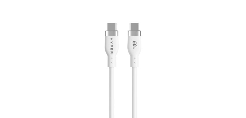 HYPER HyperJuice câble USB USB 2.0 1,5 m USB C 60 W Blanc