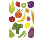 Gommette maxi maildor baby fruits et légumes repositionnable 148x210mm 6 planches 87 unités