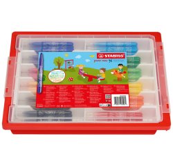 Feutre coloriage stabilo power max encre lavable corps large pointe large bloquée pochette 96 unités