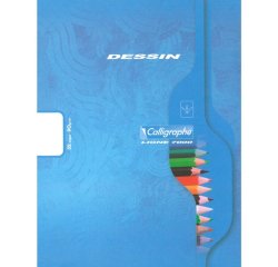 Cahier dessin conquerant piqure couverture carte       offset 17x22cm 32 pages uni   90g
