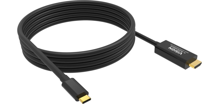 Vision TC 2MUSBCHDMI8K/BL câble de téléphone portable Noir 2 m USB C