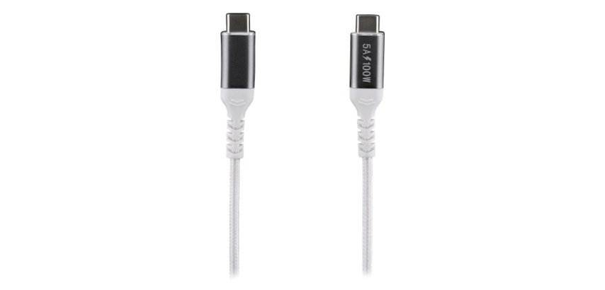 T'nB TCUSBC100W câble USB USB 3.2 Gen 1 (3.1 Gen 1) 2 m USB C 100 W Aluminium, Blanc