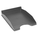 Corbeille à courrier q-connectpolypropylène documents a4+ 240x320mm empilable 350x255x65mm coloris gris opaque