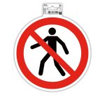 Panneau PVC adhésif antidérapant interdit de marcher / circuler 20 cm - Rouge