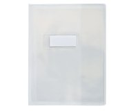 Protège-cahier elba standard pvc cristal 20/100e rabat format écolier 170x220mm incolore