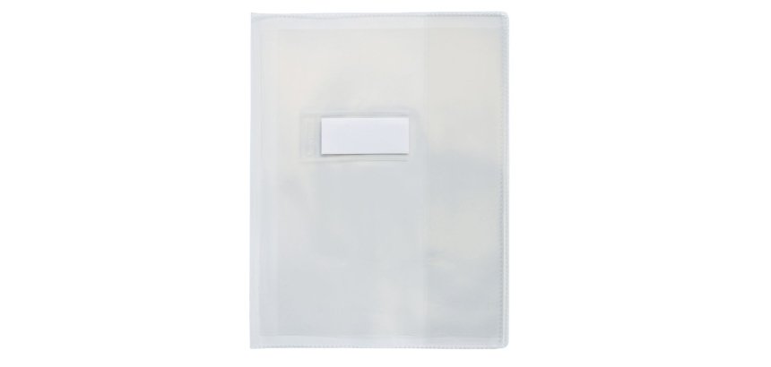 Protège-cahier elba standard pvc cristal 20/100e rabat format écolier 170x220mm incolore
