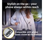 Intenso USB-C Charging Lanyard – Phone Necklace Cable, 60W Fast Charging, Adjustable Length, 1.65 m Nylon, USB-C to USB-C, black