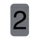 Plaque adhésive imitation Aluminium Chiffre 2 2,5x4,4 cm 67182E