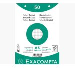 Fiches bristol, A5, quadrillé, blanc