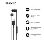 Sony IER-EX15C Auricolare Cablato In-ear Musica e Chiamate USB tipo-C Nero