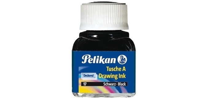 Encre de chine pelikan tire-lignes plumes dessinateur pinceaux couleur vermillon flacon 10ml