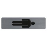 Plaque adhésive imitation aluminium Homme 16,5X4,4 cm - Gris