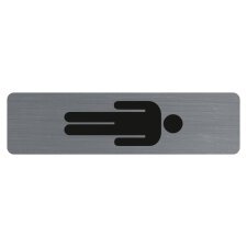 Plaque adhésive imitation aluminium Homme 16,5X4,4 cm 67169E