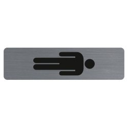 Plaque adhésive imitation aluminium Homme 16,5X4,4 cm 67169E