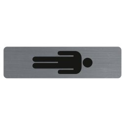 Plaque adhésive imitation aluminium Homme 16,5X4,4 cm 67169E