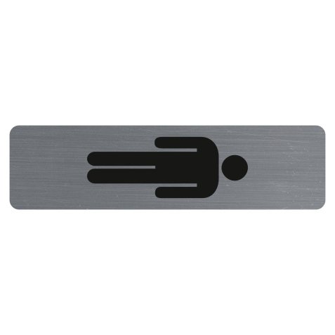 Plaque adhésive imitation aluminium Homme 16,5X4,4 cm 67169E