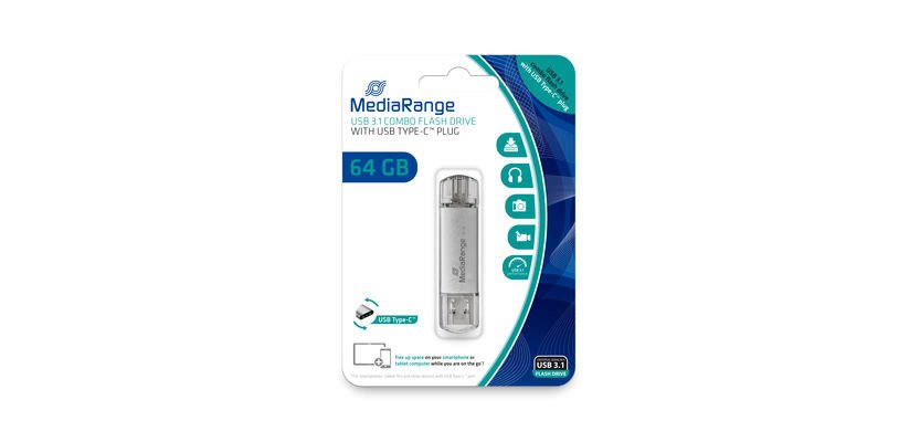 USB-Stick 3.0 MediaRange USB-C 64GB