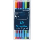 Stylo-bille schneider slider edge xb couleurs assorties pack 6 unites