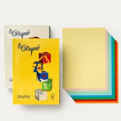Carta Le Cirque - A4 - 80 gr - mix 5 colori intensi - Favini - conf. 500 fogli