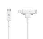 HYPER HyperJuice câble USB USB 2.0 1,5 m USB C USB C/Lightning Blanc