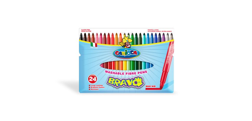 Carioca Bravo felt pen Extra Bold Multicolour 24 pc(s)