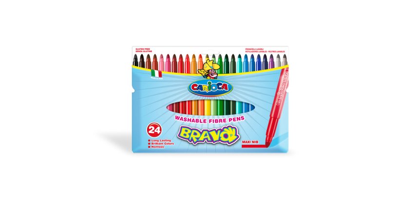 Carioca Bravo felt pen Extra Bold Multicolour 24 pc(s)
