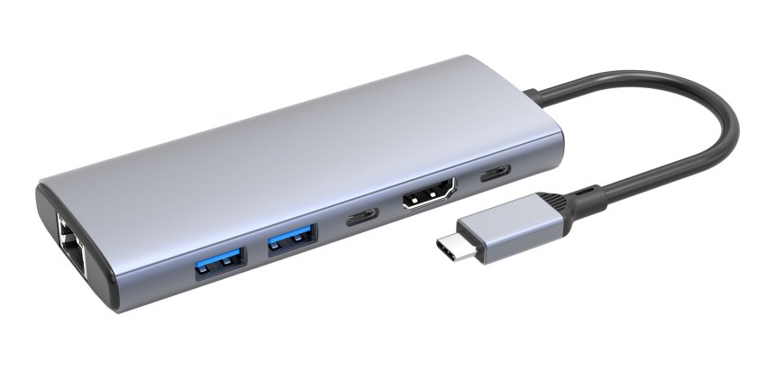 DLH DY-SA5260 hub & concentrateur USB Type-C 10000 Mbit/s Gris