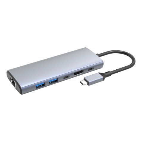 DLH DY-SA5260 hub & concentrateur USB Type-C 10000 Mbit/s Gris