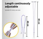 Intenso USB-C Charging Lanyard – Phone Necklace Cable, 60W Fast Charging, Adjustable Length, 1.65 m Nylon, USB-C to USB-C, purple