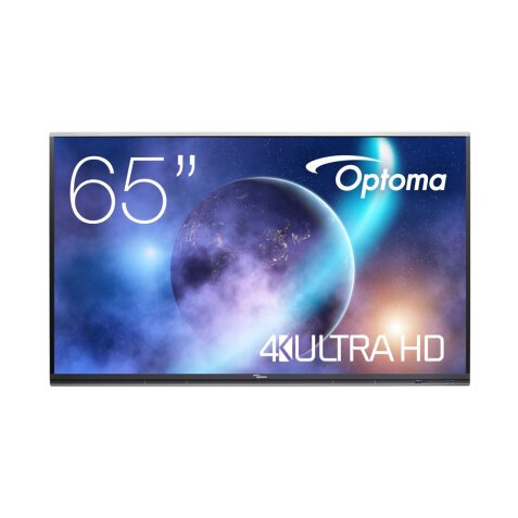 Optoma 5652RK+ Panel plano interactivo 165,1 cm (65") LED Wifi 400 cd / m² 4K Ultra HD Negro Pantalla táctil Android 11