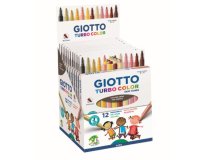 Pochette feutres turbo color giotto encre lavable pointe   2mm 12 unites coloris tons de peaux