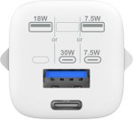 Vision TC-PUSBEU/30 chargeur d'appareils mobiles Ordinateur portable, Smartphone, Tablette Blanc Secteur Charge rapide Intérieure
