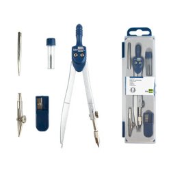 Compas liderpapel scolaire circonférence 38cm longueur 12.5cm taille-mines tire-ligne mine 2mm