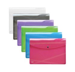 Favorit 400135689 cartella Polipropilene (PP) Blu, Verde, Grigio, Viola, Rosso, Trasparente A4