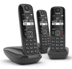 Gigaset AS690 Trio DECT telephone Caller ID Black