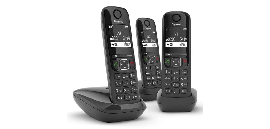 Gigaset AS690 Trio DECT telephone Caller ID Black