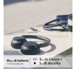 Sony WH-CH720N Cuffie Bluetooth wireless con cancellazione del rumore - Durata della batteria fino a 35 ore e ricarica rapida - Nero