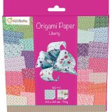Feuille papier origami clairefontaine liberty 70g 200x200mm coloris assortis
