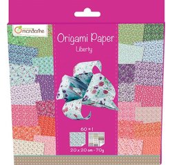 Feuille papier origami clairefontaine liberty 70g 200x200mm coloris assortis