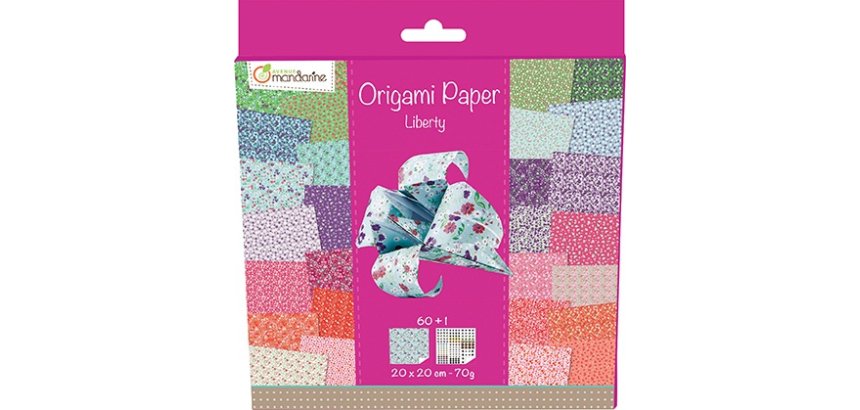 Feuille papier origami clairefontaine liberty 70g 200x200mm coloris assortis