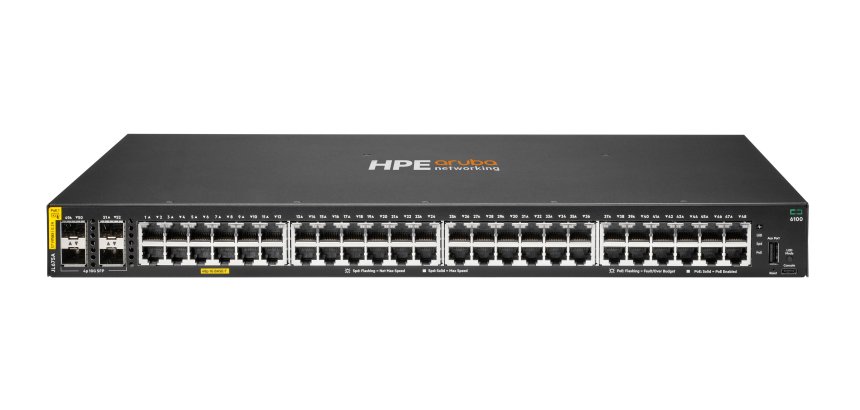 HPE Aruba Networking CX 6100 48G Class4 PoE 4SFP+ 370W Switch